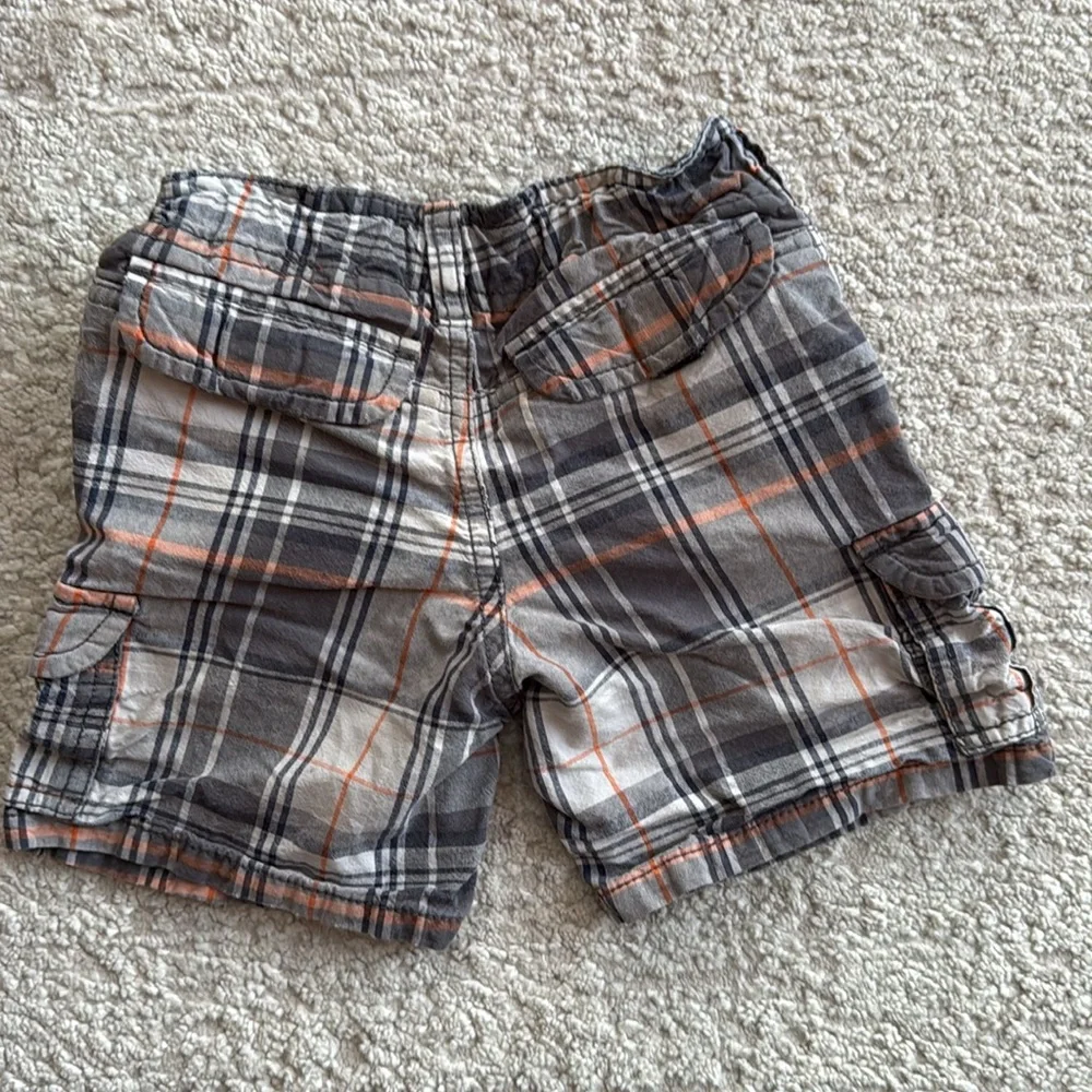 OshKosh B'Gosh Boys Toddler Blue/Orange Plaid Cargo Shorts - 2T